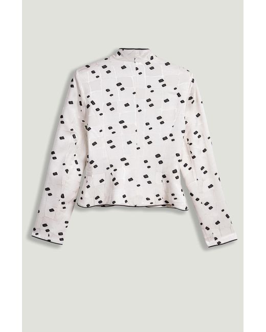 Nocturne White Printed Tailored Jacket