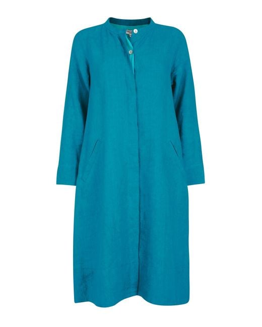 NoLoGo-chic Blue Super Mix Coat Dress Linen
