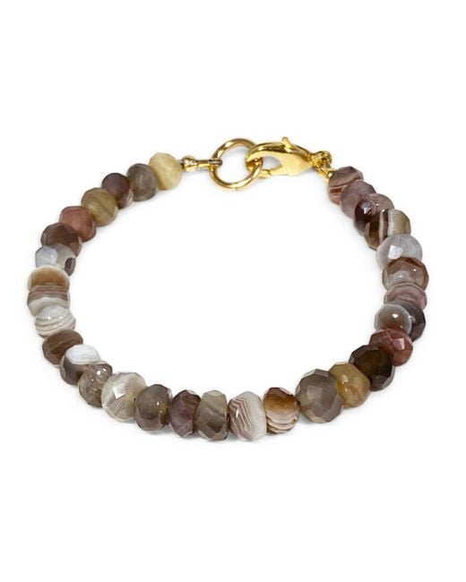 Rachel Nathan Metallic Neutrals Luxe: Faceted Botswana Agate Bracelet