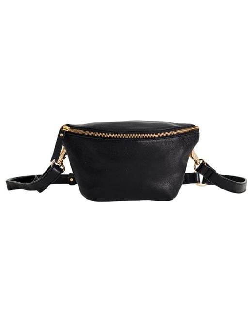 VIDA VIDA Black Luxury Leather Sling Bum Bag