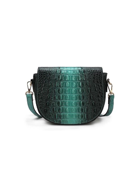 Mkf Collection - J'omor Green Amalia Croc-Embossed Crossbody Bag