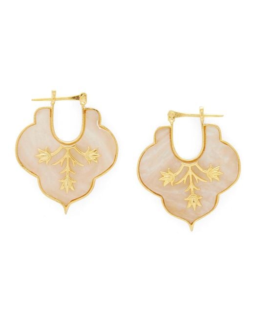 Dhwani Bansal Metallic Mosaic Earrings With Mother Of Pearl