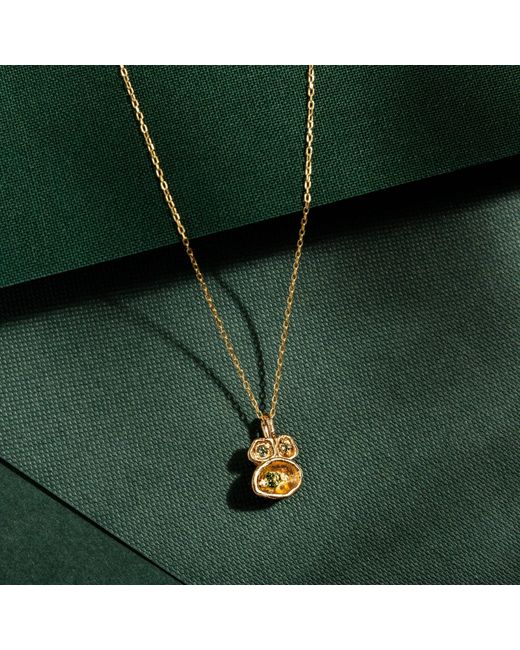 Claire Hill Designs Metallic Peridot Lichen Pendant Necklace