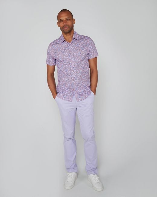 Lords of Harlech Purple Scott Lawn Shirt for men