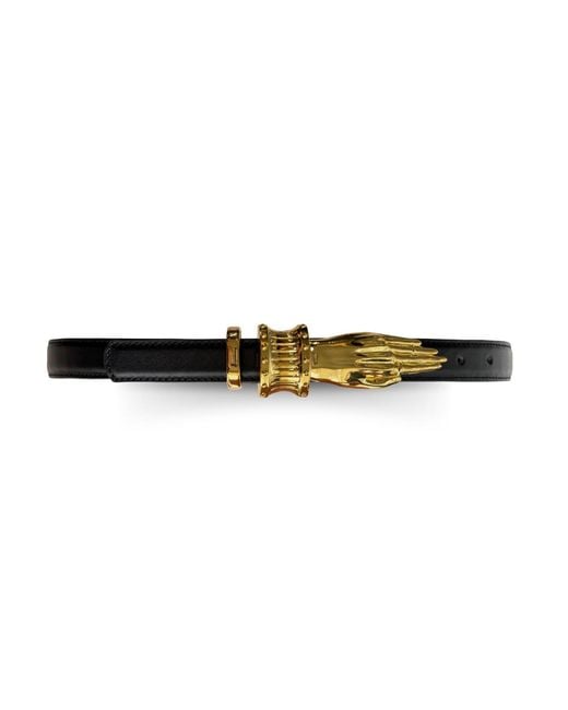 Indigolush Black Gilded Lure Hand Buckle Belt Smooth