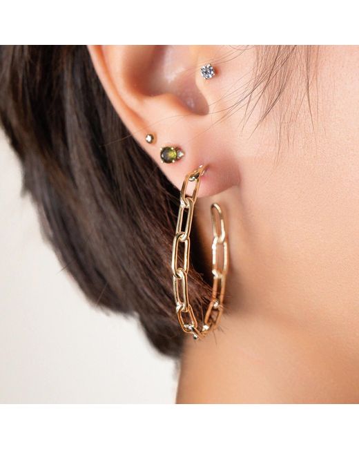 Gold & Honey Metallic Thin Link Hoops