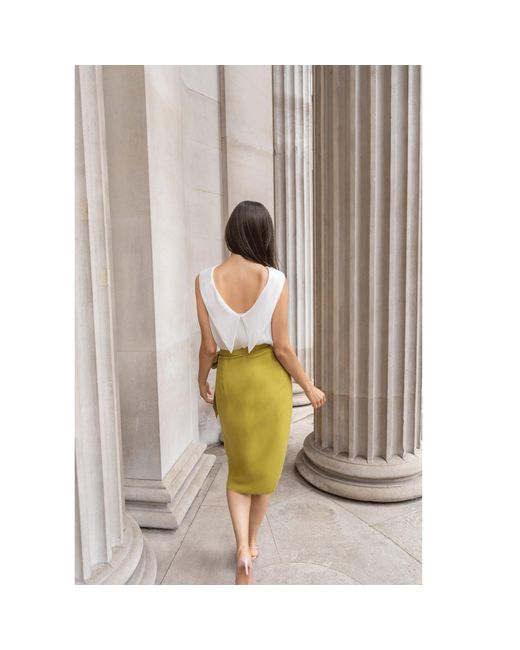 Femponiq Green Linen & Cupro-Blend Bow Tie Wrap Skirt