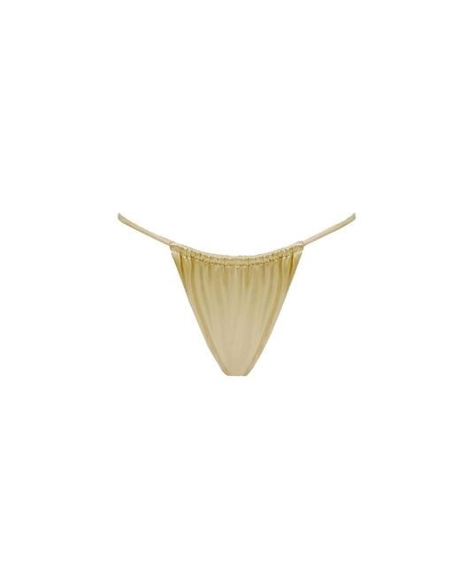 Decolet the label White Gia Satin Bikini Bottoms