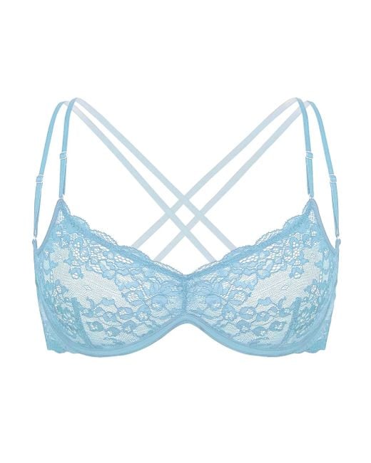 MONIQUE MORIN LINGERIE Blue Rush Sweetheart Bra Moonlit