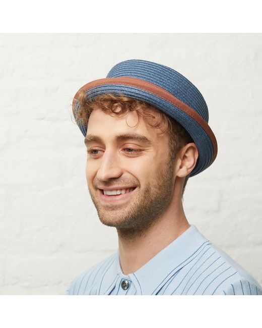 Dasmarca Hats Blue Dasmarca Rico Summer Telescope Crown Lightweight Breathable Rude-Boy Mod Porkpie Hat for men