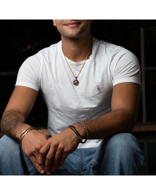 Ebru Jewelry Metallic Wanderer Compass Pendant Necklace For for men