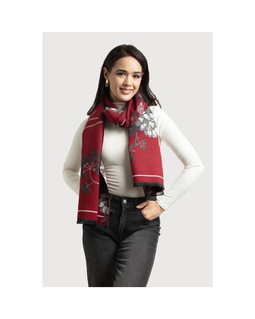 Saachi Gray Floral Reversible Scarf
