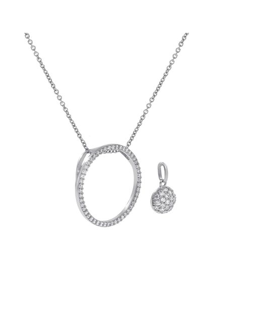 Diamonbliss Metallic Marilyn Monroe Convertible Pave Round Pendant Necklace