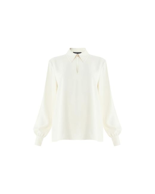 Exquise White Jazmin Long Sleeve Blouse