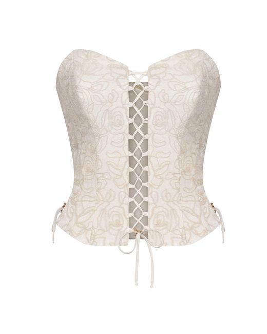 Elsava White Ivory Bloom Corset