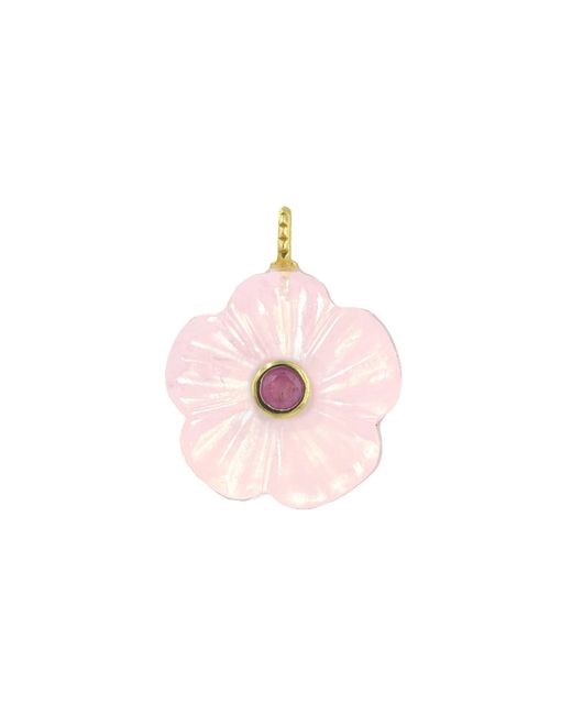 KAMARIA Pink Rose Quartz Gemstone Pendant With Topaz
