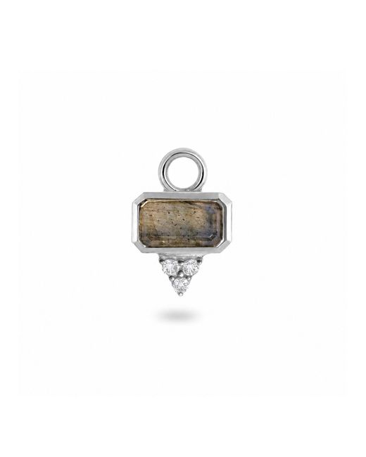 Zohreh White Labradorite & Sapphire Earring Charm Sterling