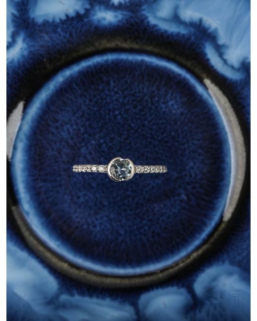 The Jewelz White Aqua Innes Brilliant 925 Ring