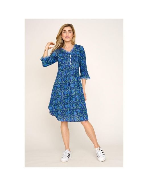 At Last Blue Annabel Cotton Tunic