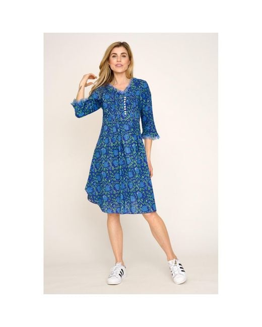 At Last Blue Annabel Cotton Tunic