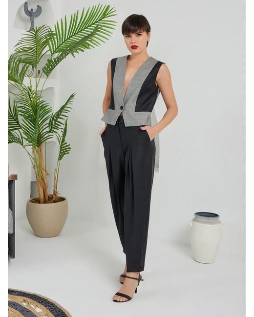 Lumina Eligma Black V Button Vest