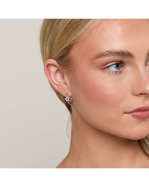 Dolcetto Designs Metallic Cometa Enamel Star Hoop Earrings