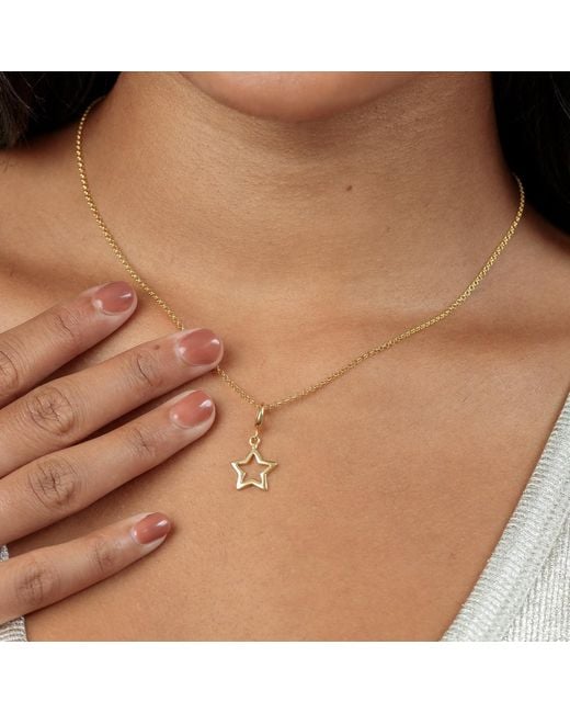 Lily Charmed Metallic Plated Open Star Necklace