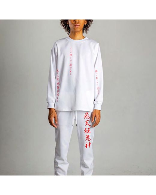 TOKKOU White Baggy Sweat Top For for men