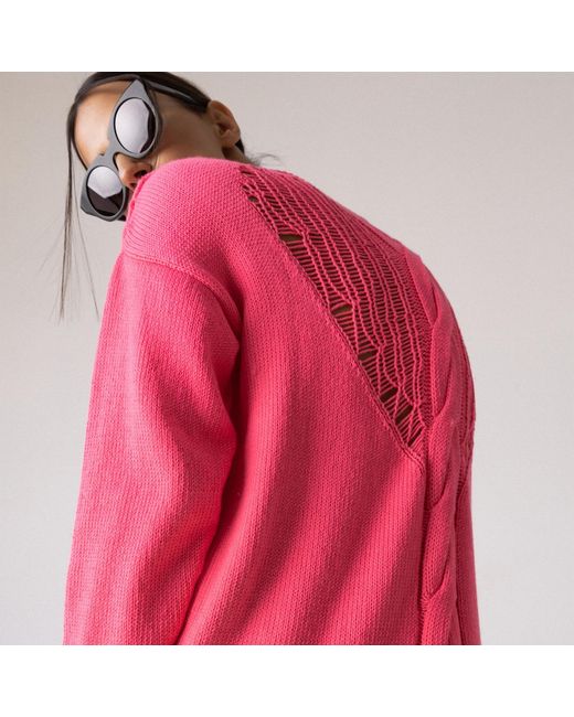 Nissa Pink Wool Open Knit