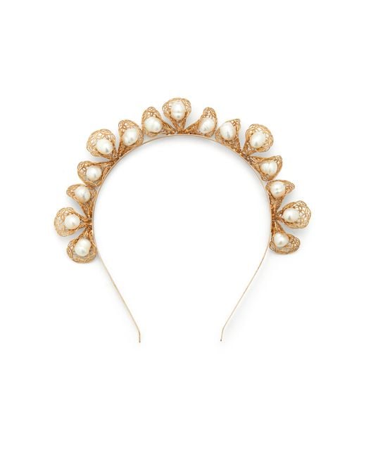 Stephanie Browne Australia Metallic Baroque Pearl Headband