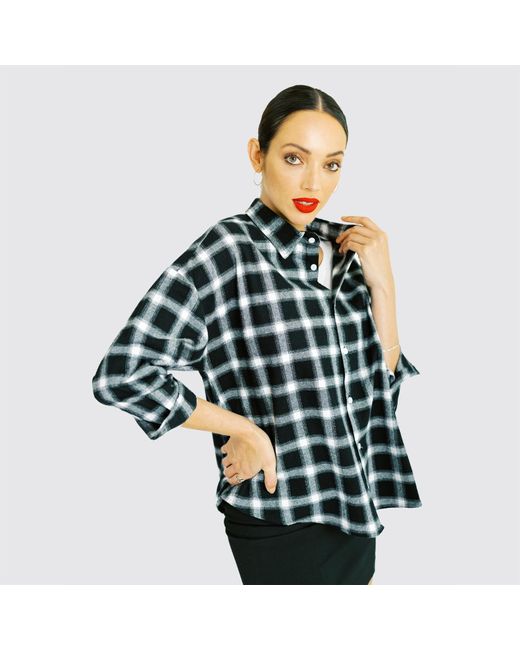 Zenzee Black Boxy Boyfriend Flannel