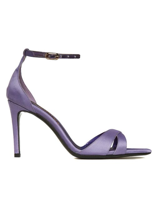 Ginissima Blue Thea Lavender Satin Sandals