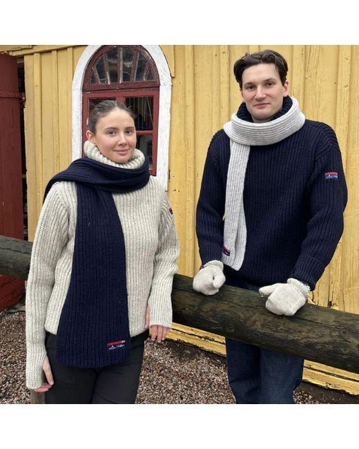 Arthur Beale Gray Maritime Wool Scarf for men