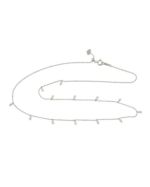 Artisan White Diamond Leaf Station Necklace