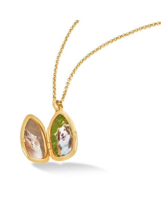 Dower & Hall Metallic Pebble Photo Locket Pendant