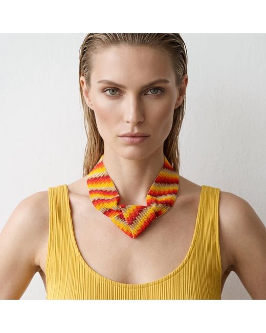 Iliana Arrazola Orange Minimalist Deconstructed Necklace, And