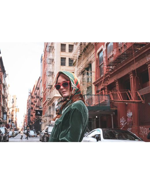 Jessie Zhao New York Green Double Sided Silk Scarf Of Wonderland