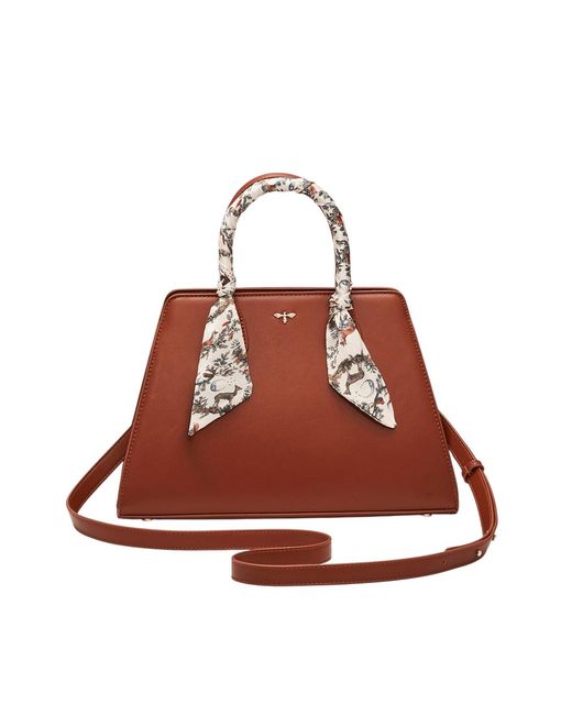 Fable England Brown Grace Structured Tote
