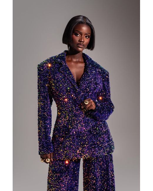 Ofuure Blue Liza Sequin Blazer