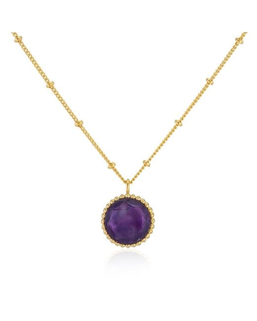 Auree Jewellery Metallic Barcelona February Birthstone Necklace Amethyst