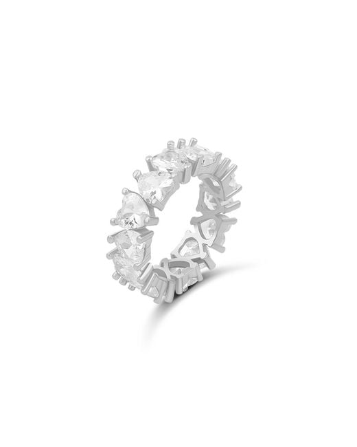 SHYMI White Heart Prong-Set Eternity Band