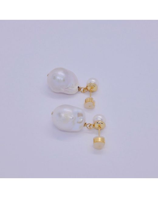 VALERIE CHIC White Baroque Pearl Classical Earrings