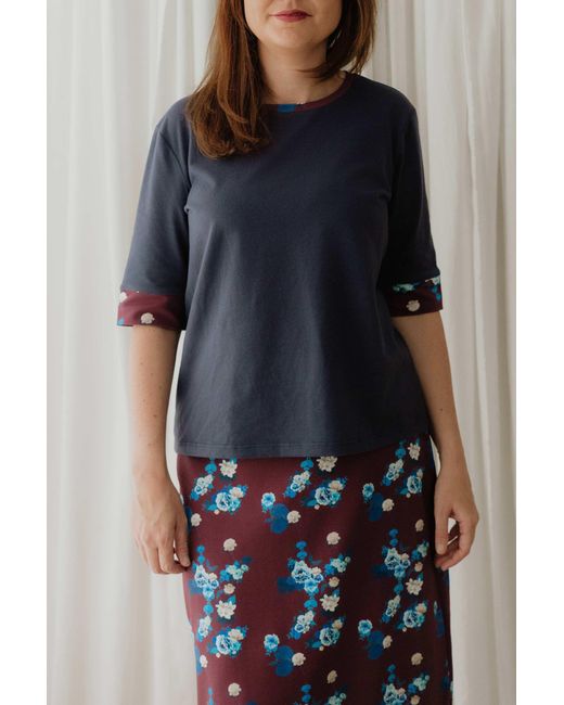 Sophie Cameron Davies Blue Cotton T-Shirt