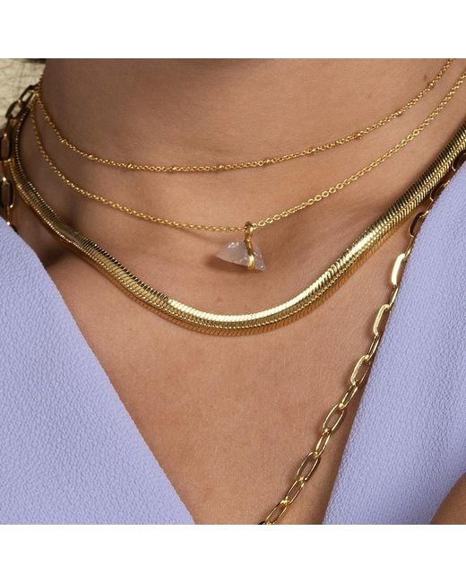 Lavani Jewels Metallic Raw Stone Pendant