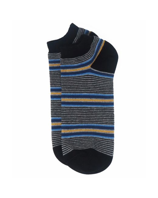 Peper Harow - Made in England Blue Multistripe & Polka Trainer Socks Bundle for men