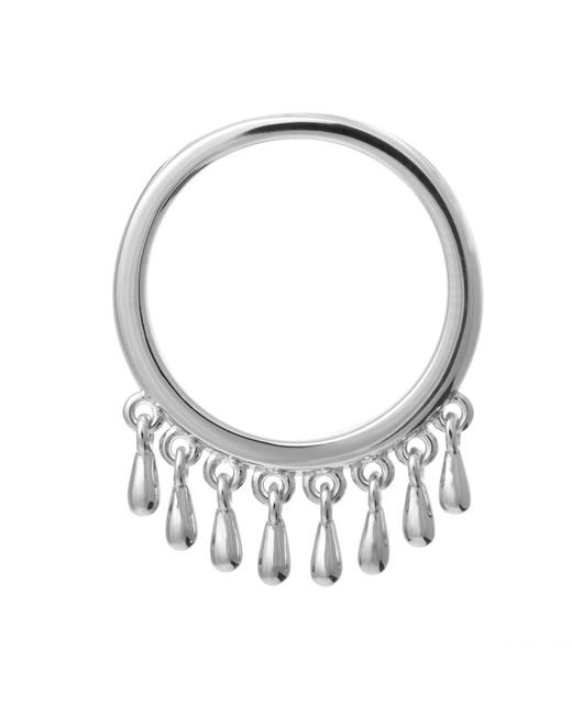 Lucy Quartermaine Metallic Solid Sterling Multi Drop Waterfall Ring