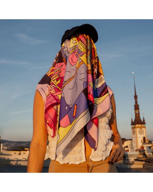 Pauser Purple Silk Scarf