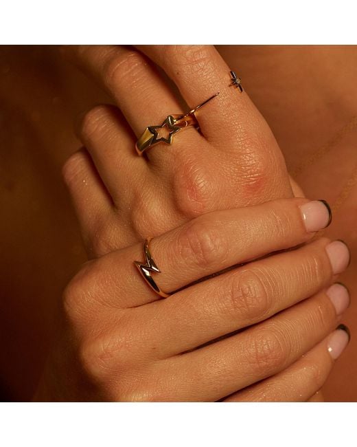 Scream Pretty Metallic Lightning Bolt Open Ring