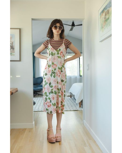 Jennafer Grace Metallic English Rose Slip Dress