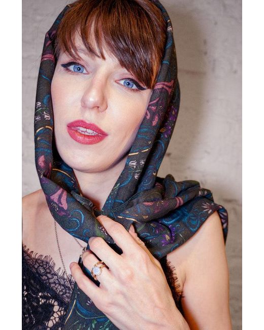 Natalia Petruch Black Dragon Silk And Wool Scarf